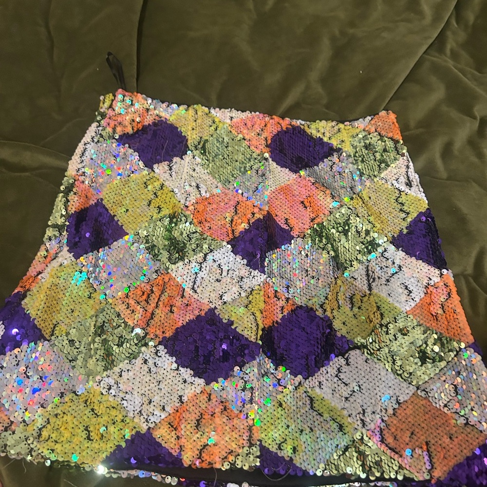 Multicolor Sequin Mini Skirt- like new worn once
